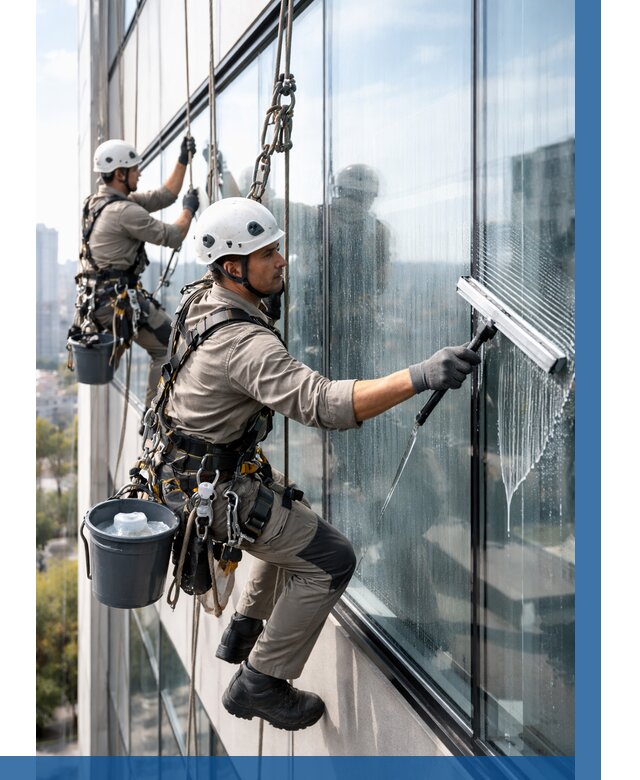 Мойка окон альпинистами в Петергофе от 4707 р. | ВЫСОТНИК-Птф