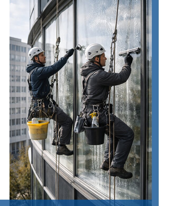 Мойка панорамных окон в Петергофе от 366 р. заказать у ВЫСОТНИК-Птф