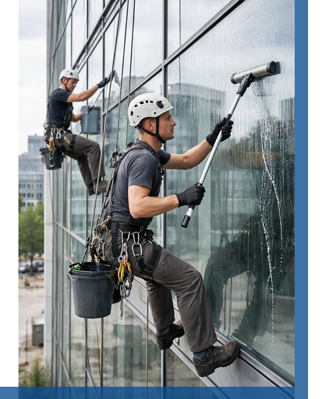 Мойка витражей альпинистами в Петергофе от 732 р. под ключ|ВЫСОТНИК-Птф