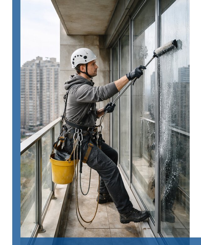 Профессиональная мойка балконного остекления в Петергофе