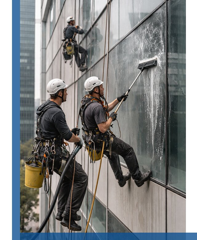 Профессиональная высотная мойка фасадов зданий в Петергофе