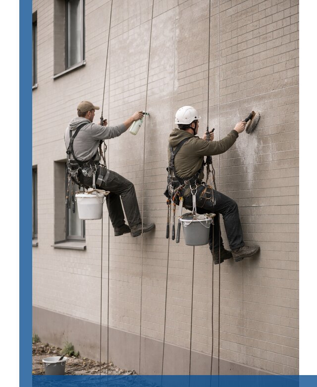 Удаление высолов с фасада зданий в Петергофе без повреждений и следов