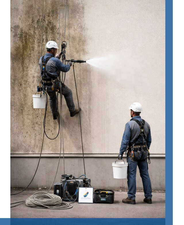 Очистка фасада от плесени в Петергофе от 314 р. | ВЫСОТНИК-Птф