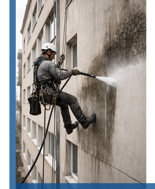 Профессиональная очистка фасадов от плесени в Петергофе