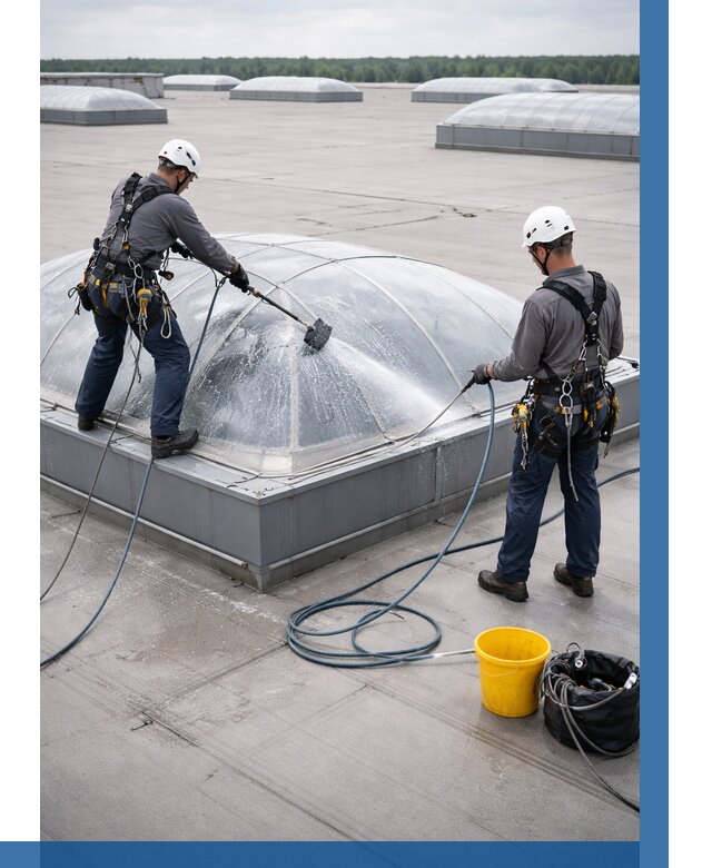 Мойка зенитных фонарей в Петергофе, заказать от 4707 р. | ВЫСОТНИК-Птф