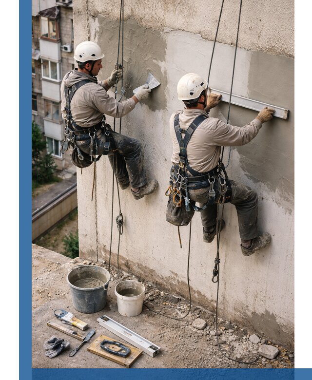 Комплексный ремонт штукатурного фасада с гарантией в Петергофе