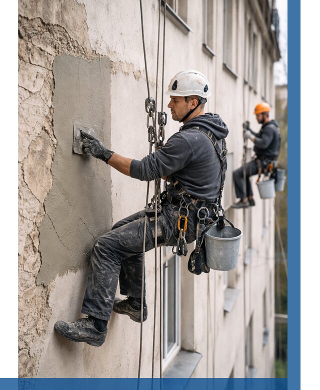 Восстановление штукатурки фасада в Петергофе от 1255 р. | ВЫСОТНИК-Птф