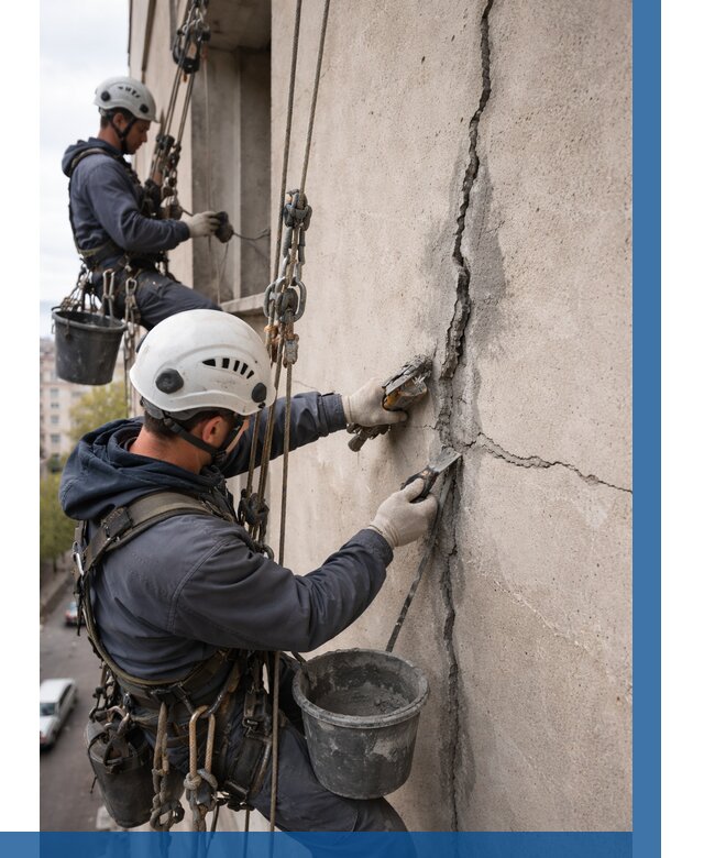 Заделка трещин на фасаде в Петергофе от 941 р. | ВЫСОТНИК-Птф