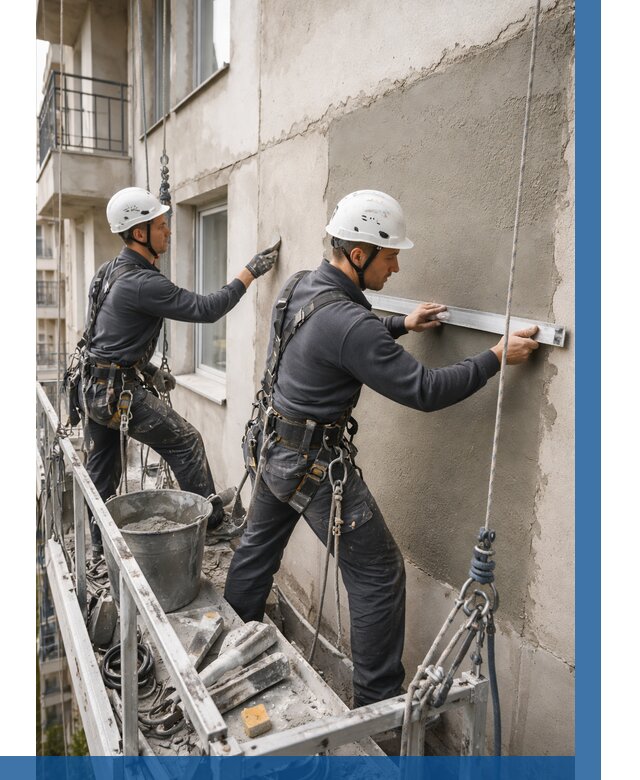 Штукатурка фасада на высоте в Петергофе от 941 р. | ВЫСОТНИК-Птф