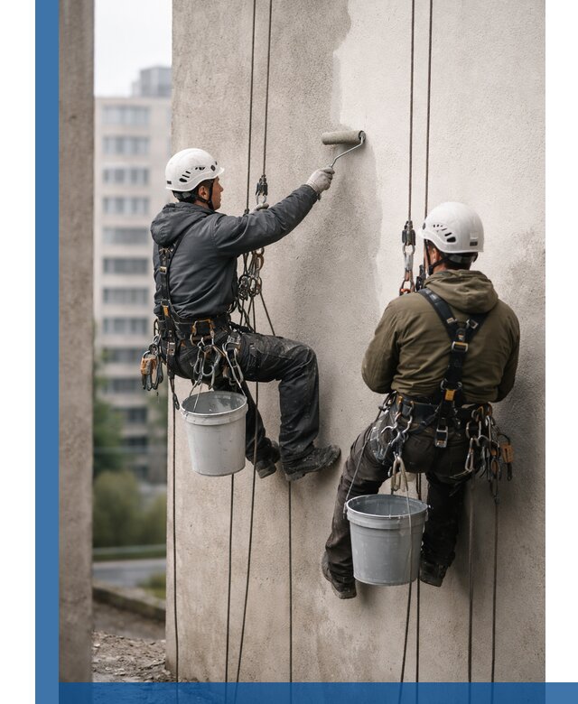 Покраска фасадов высотными альпинистами в Петергофе с гарантией