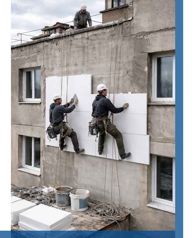 Утепление фасада пенополистиролом в Петергофе от 1883 р. | ВЫСОТНИК-Птф