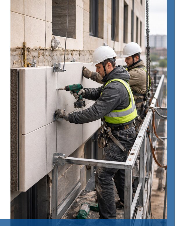 Монтаж фасадных термопанелей в Петергофе от 1569 р. | ВЫСОТНИК-Птф