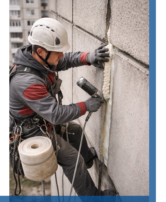 Утепление межпанельных швов в Петергофе от 732 р. | ВЫСОТНИК-Птф