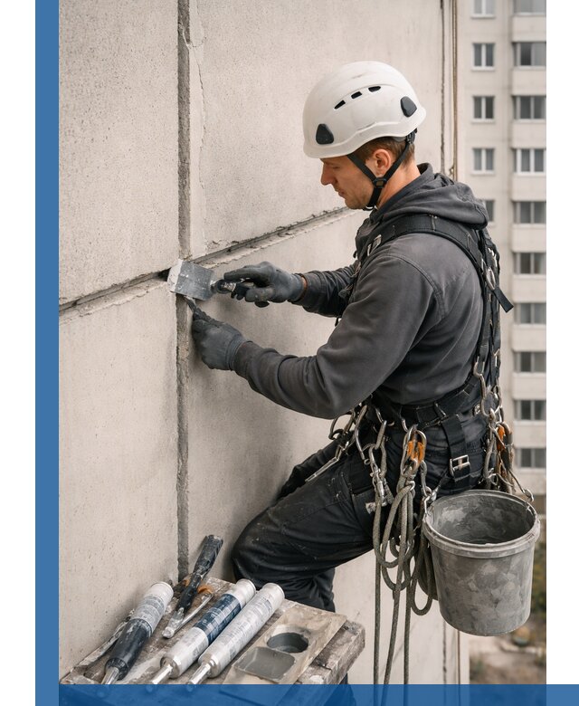 Ремонт межпанельных швов в Петергофе герметизация и восстановление