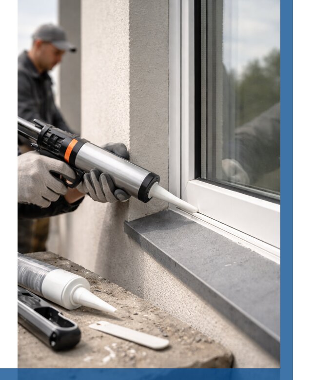 Герметизация монтажных швов окон в Петергофе от 680 р. | ВЫСОТНИК-Птф