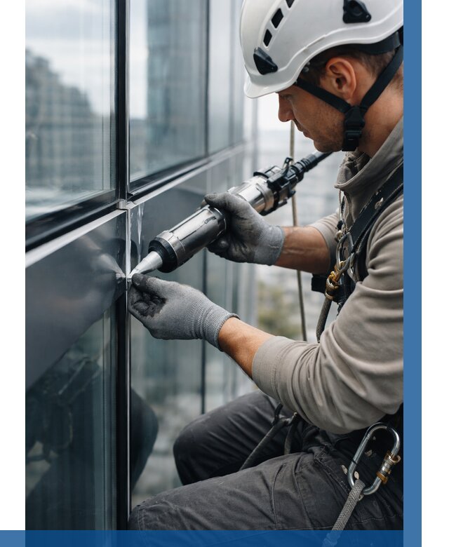 Герметизация стыков витража в Петергофе от 1255 р. | ВЫСОТНИК-Птф