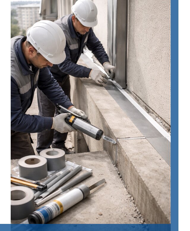 Герметизация примыкания балкона в Петергофе от 4707 р. | ВЫСОТНИК-Птф