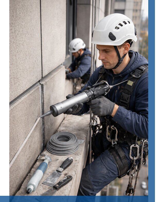 Герметизация деформационных швов фасада в Петергофе от 732 | ВЫСОТНИК-Птф