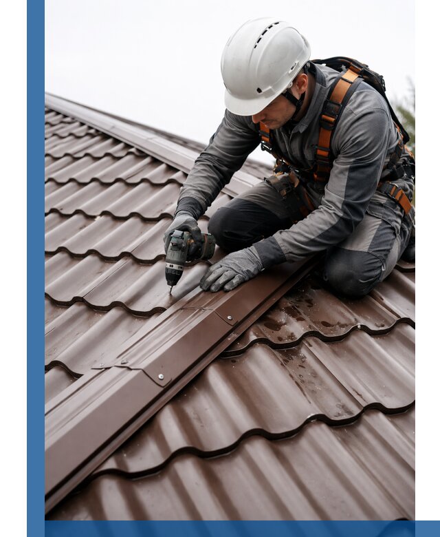 Ремонт металлочерепицы на крыше в Петергофе профессионально