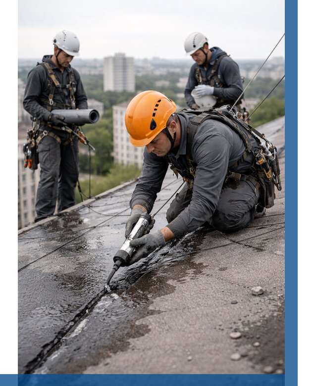 Устранение протечек кровли в Петергофе от 12553 р. | ВЫСОТНИК-Птф