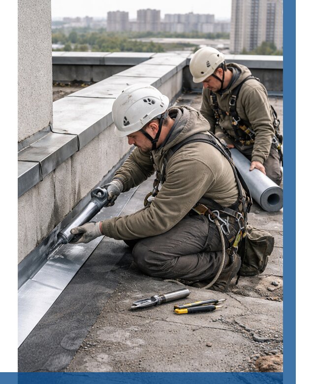 Ремонт кровельных примыканий в Петергофе от 1255 р. | ВЫСОТНИК-Птф