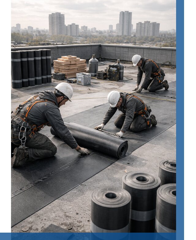 Монтаж мягкой кровли под ключ в Петергофе от 471 р. | ВЫСОТНИК-Птф