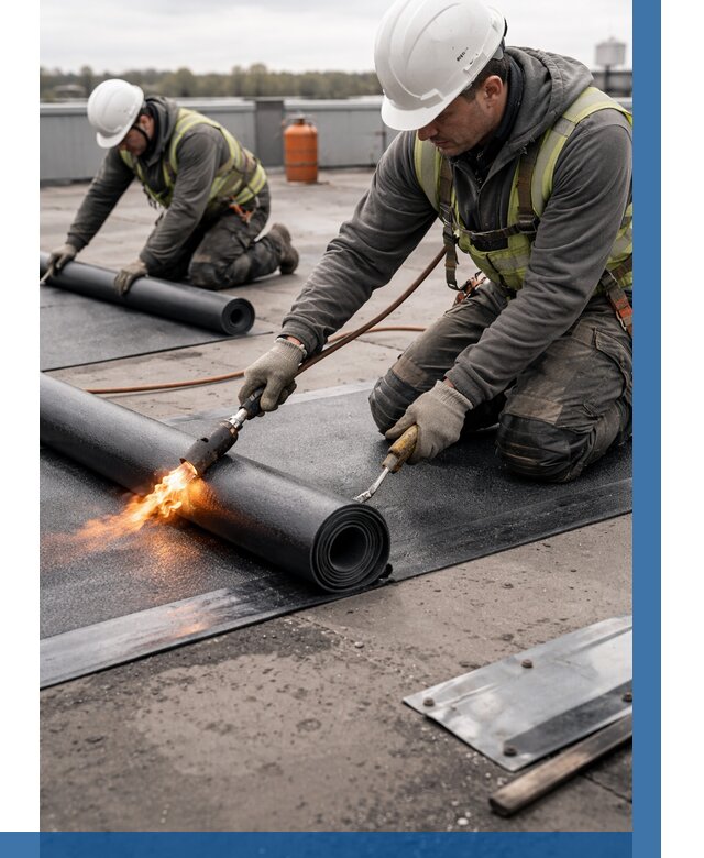 Монтаж наплавляемой кровли в Петергофе от 889 р. — ВЫСОТНИК-Птф