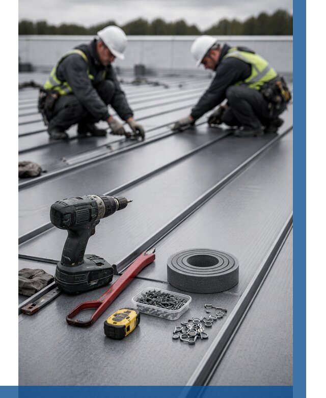 Монтаж фальцевой кровли в Петергофе от 1883 р. | ВЫСОТНИК-Птф