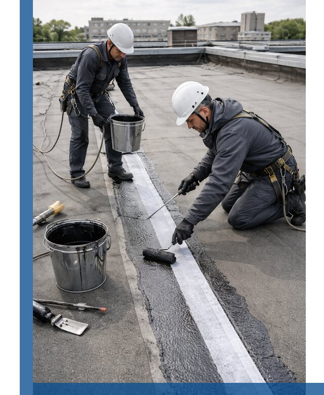 Гидроизоляция кровли мастикой в Петергофе надежная защита