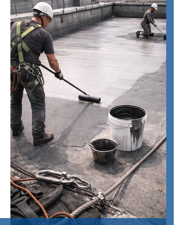 Гидроизоляция кровли жидкой резиной в Петергофе от 523 р. | ВЫСОТНИК-Птф