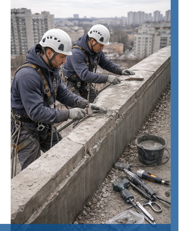 Ремонт парапета на кровле в Петергофе от 1569 р. | ВЫСОТНИК-Птф