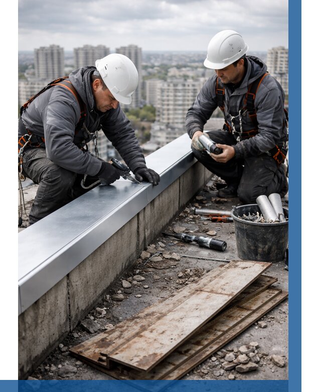 Замена парапетных крышек под ключ в Петергофе от 1255 р. | ВЫСОТНИК-Птф