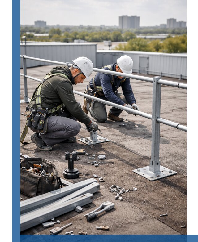 Монтаж кровельного ограждения в Петергофе под ключ с гарантией