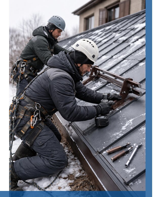 Монтаж снегозадержателей в Петергофе от 471 р. | ВЫСОТНИК-Птф