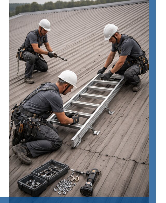 Монтаж кровельной лестницы в Петергофе от 4707 р. | ВЫСОТНИК-Птф