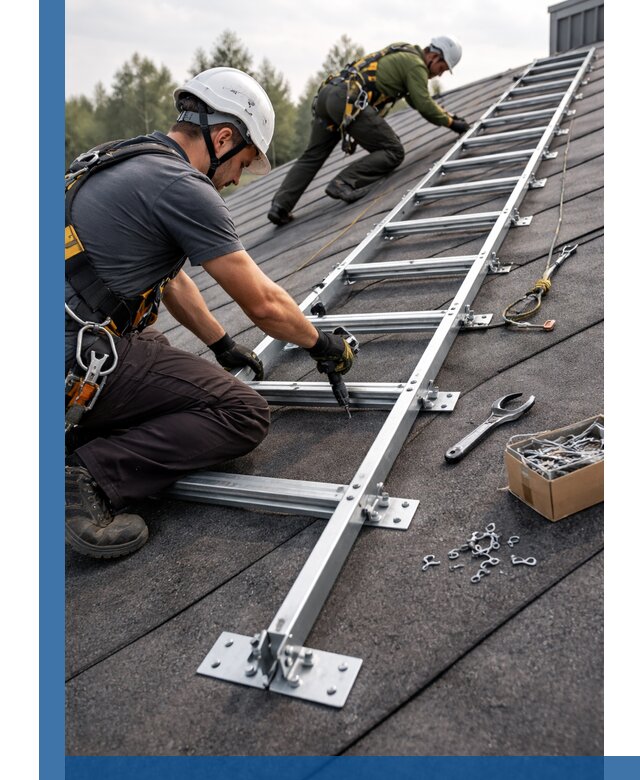 Профессиональный монтаж кровельной лестницы в Петергофе под ключ