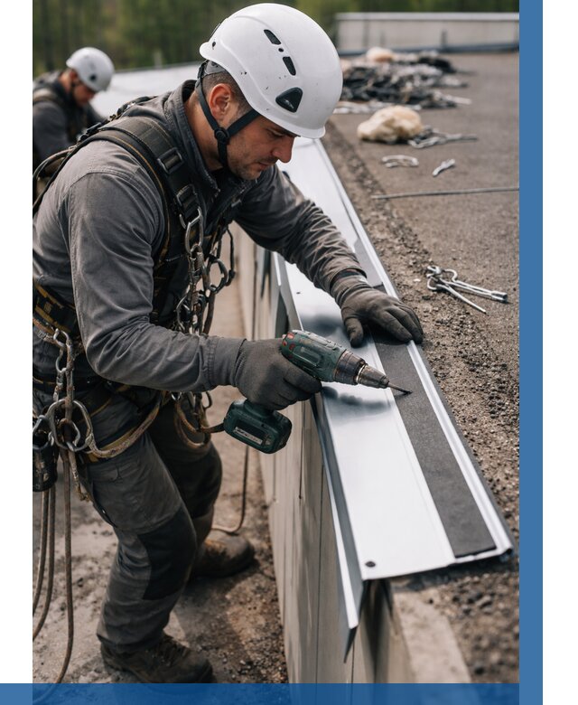 Монтаж капельника на кровле в Петергофе от 314 р. | ВЫСОТНИК-Птф