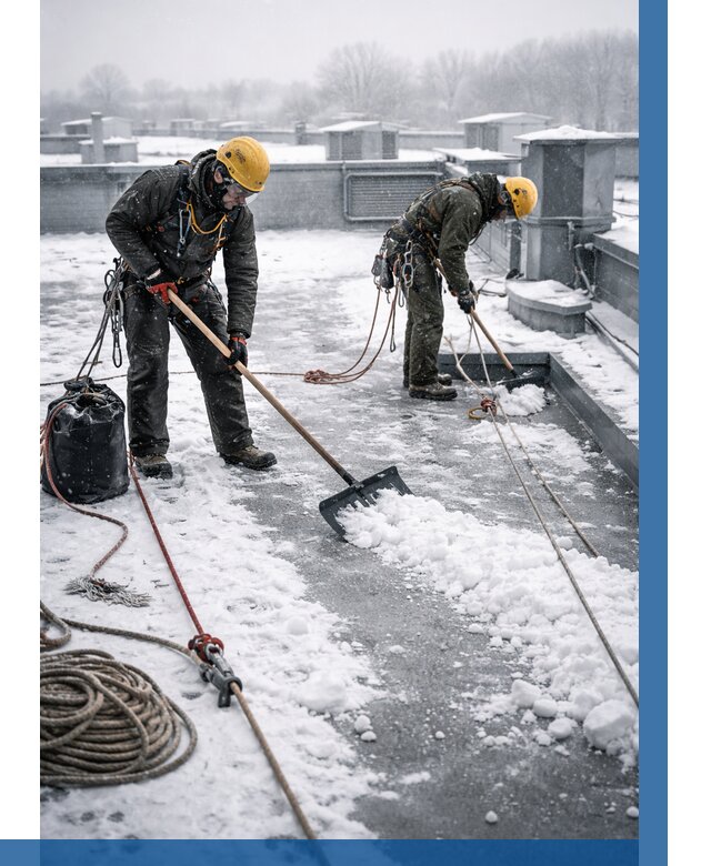 Очистка крыши от снега в Петергофе от 7846 р. | ВЫСОТНИК-Птф