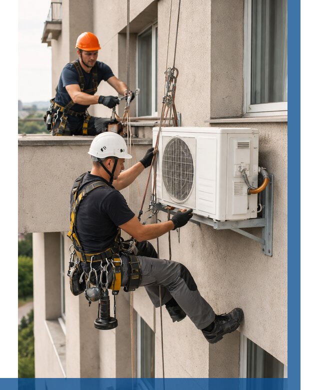 Монтаж внешнего блока кондиционера в Петергофе от 6800 р. | ВЫСОТНИК-Птф