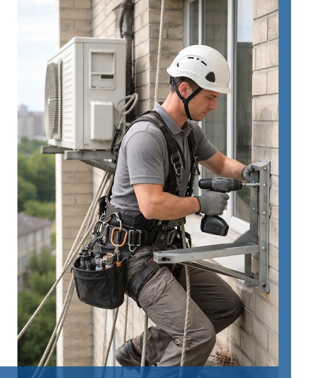 Установка кронштейнов кондиционера в Петергофе от 3661 р. | ВЫСОТНИК-Птф