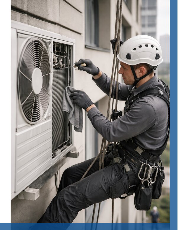 Обслуживание внешнего блока кондиционера в Петергофе от 2824 р.ВЫСОТНИК-Птф