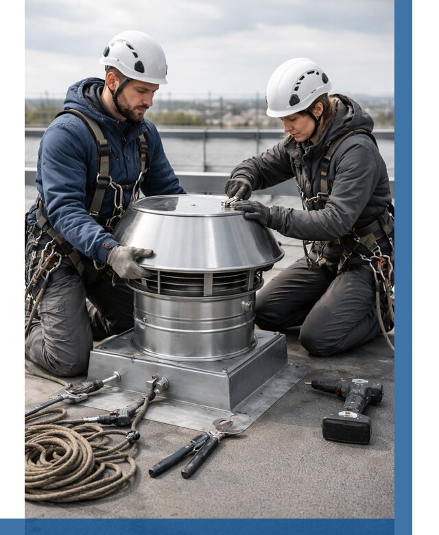 Установка дефлекторов на кровле в Петергофе от 4707 р. | ВЫСОТНИК-Птф