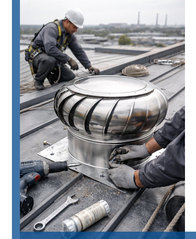 Установка дефлекторов на кровле в Петергофе профессионально