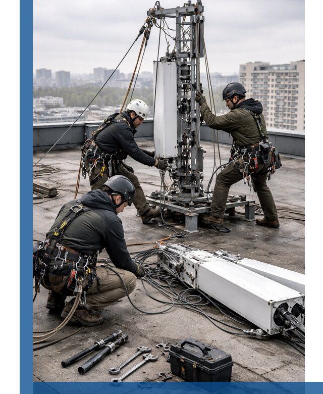 Демонтаж антенн на крыше зданий в Петергофе с гарантией