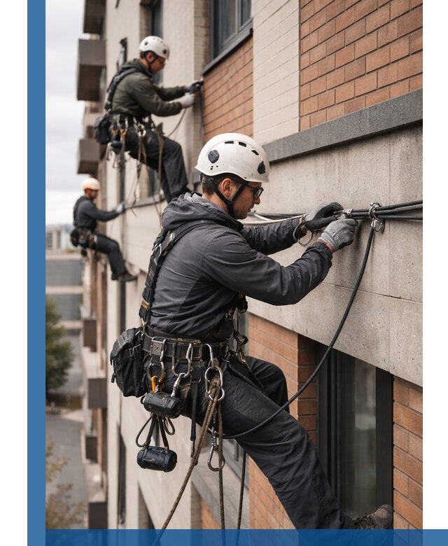 Крепление кабеля на фасаде монтаж и крепеж в Петергофе