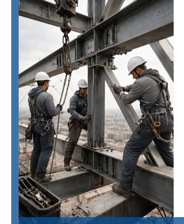 Профессиональный монтаж металлоконструкций на высоте в Петергофе