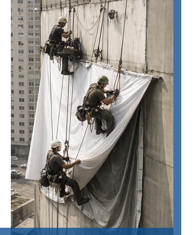 Замена баннерного полотна в Петергофе от 6800 р. | ВЫСОТНИК-Птф—заказать
