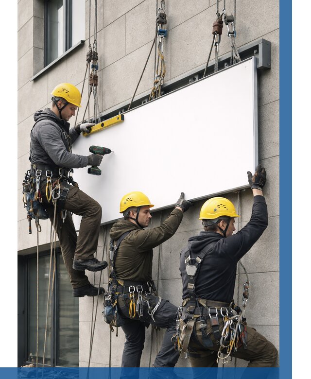 Монтаж рекламной вывески в Петергофе от 8369 р. | ВЫСОТНИК-Птф