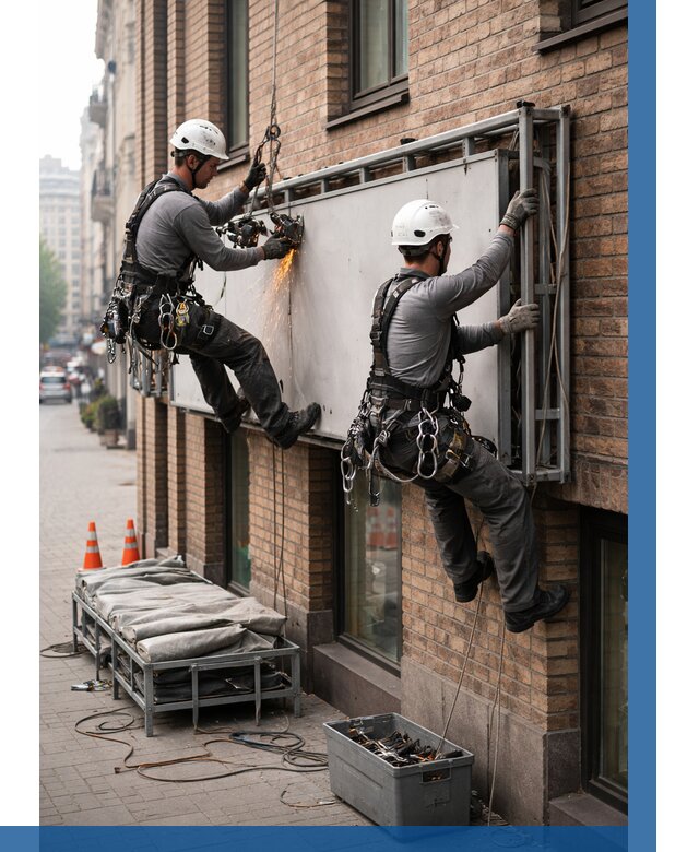 Демонтаж рекламной вывески в Петергофе от 6800 р. | ВЫСОТНИК-Птф