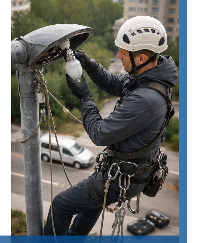 Замена ламп на высоте в Петергофе от 2615 р. | ВЫСОТНИК-Птф